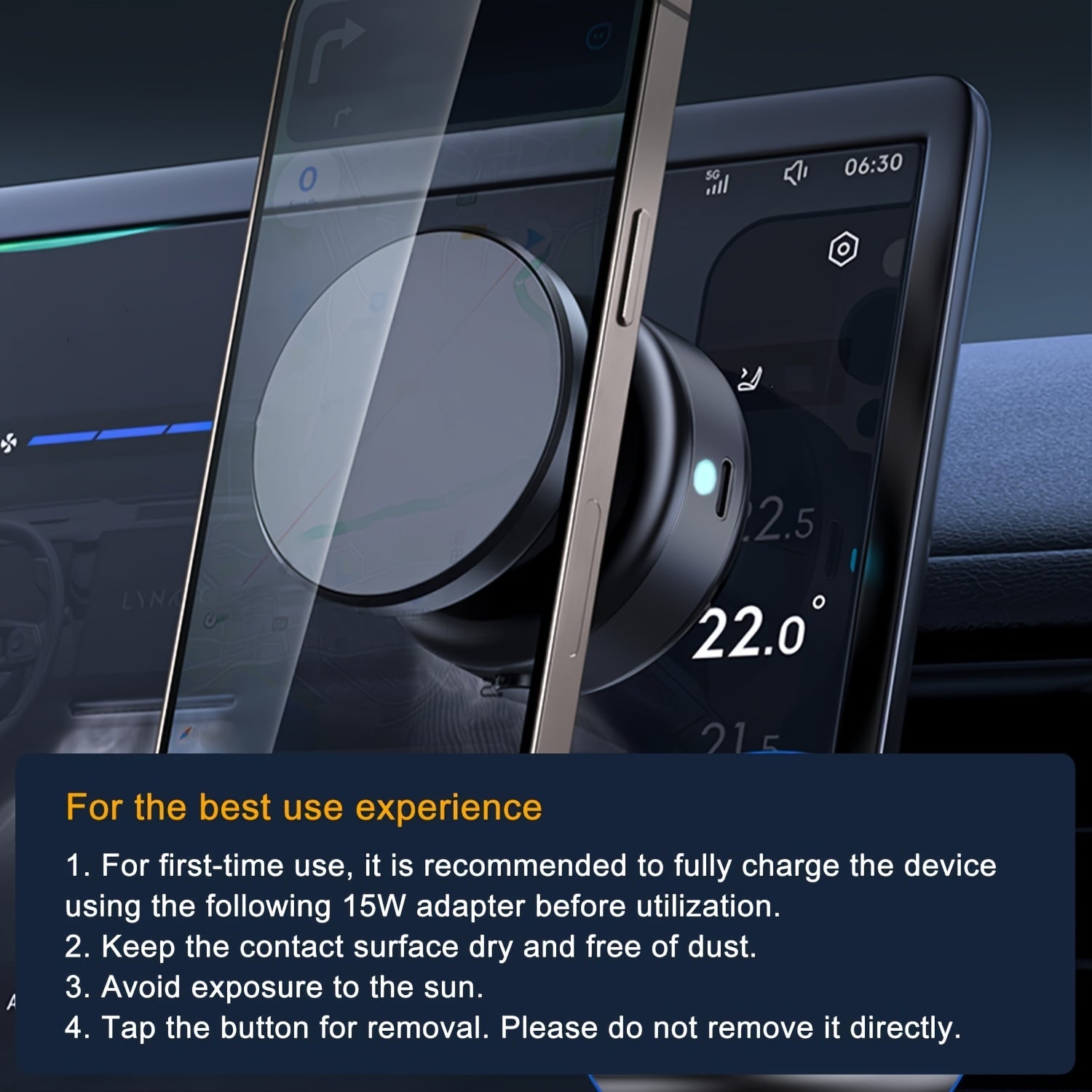 Car Mount Phone Holder For Vehicle, Vacuum Suction Design,