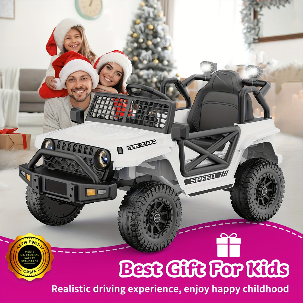 Kids Electric Ride On Truck Car, 12V Electric Ride On Toys, Spring Suspension, Music