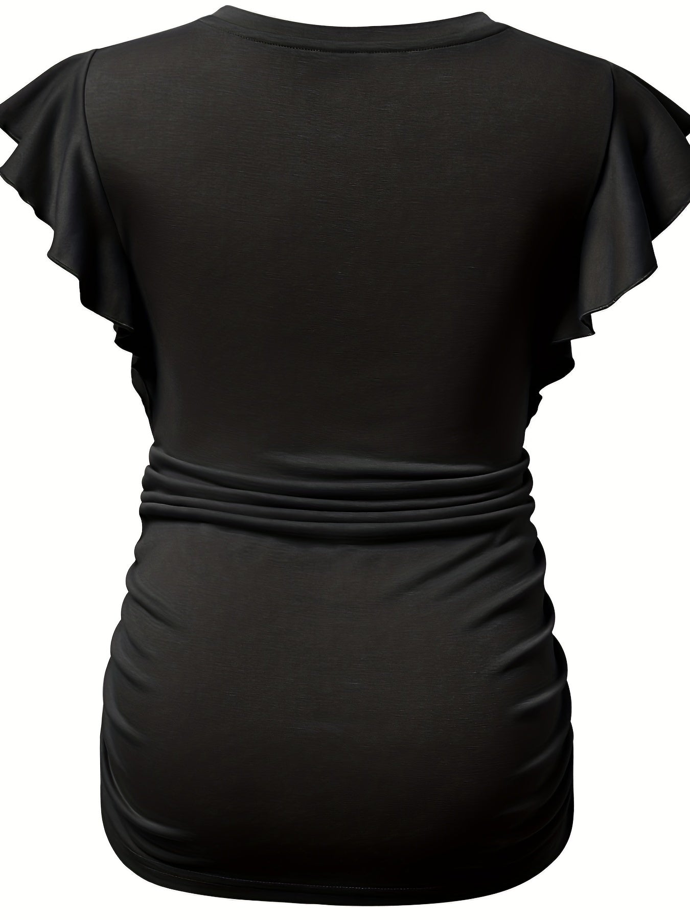 Women's Maternity Casual Ruffled Slim Fit V-neck T-shirt For Summer Holiday