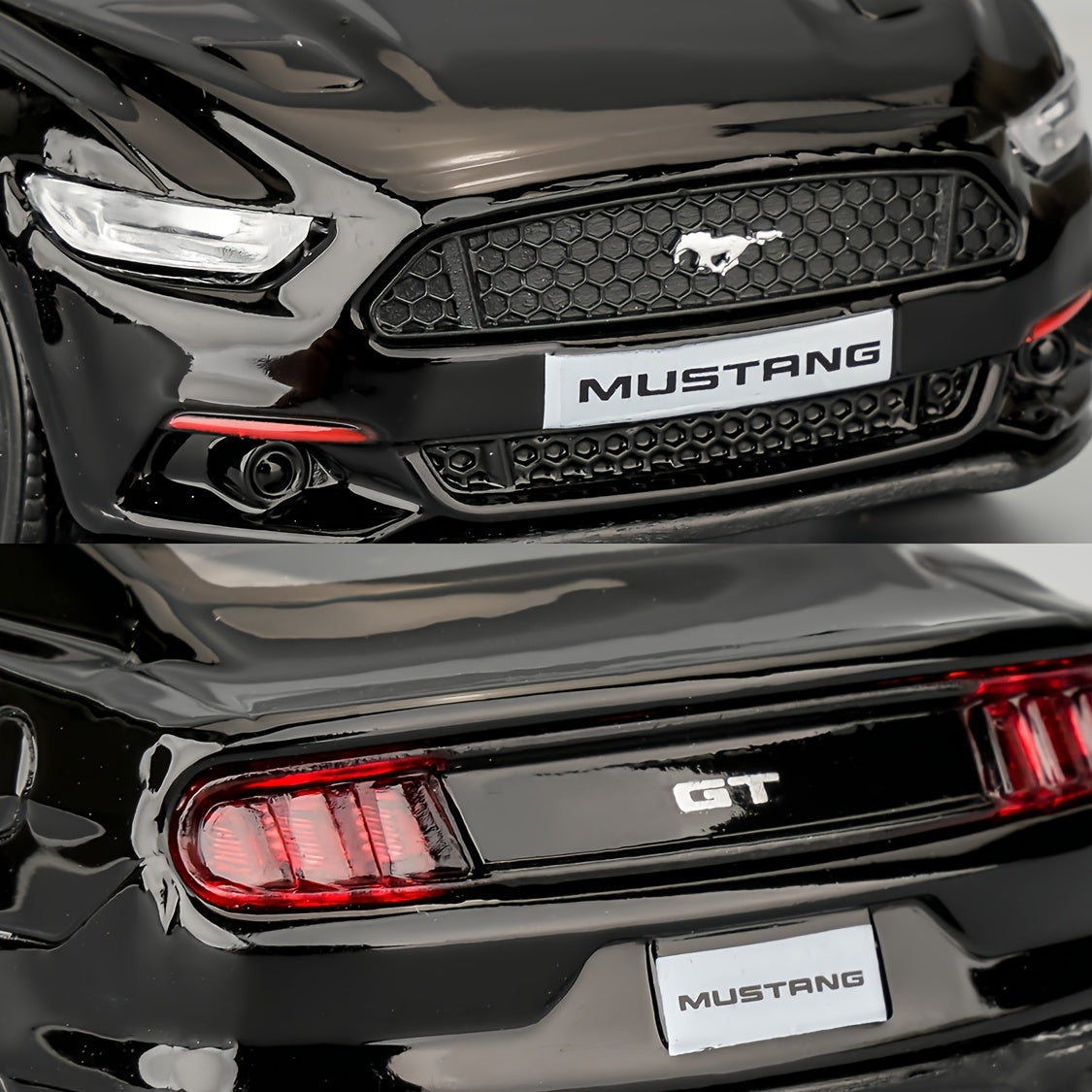 RMZCITY 1/36 Ford Mustang Police Car Model Zinc Alloy Die-Cast Pull Back Vehicles Toys As Gift (Black)