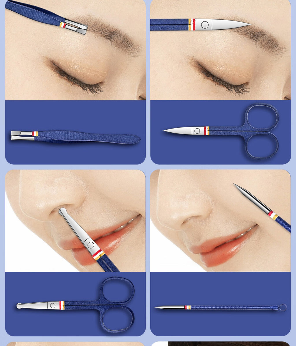 9/11/13/15/19pcs Fashion Nail Clipper Set Premium Manicure Tools for Men and Women, High-End Pedicure Kit