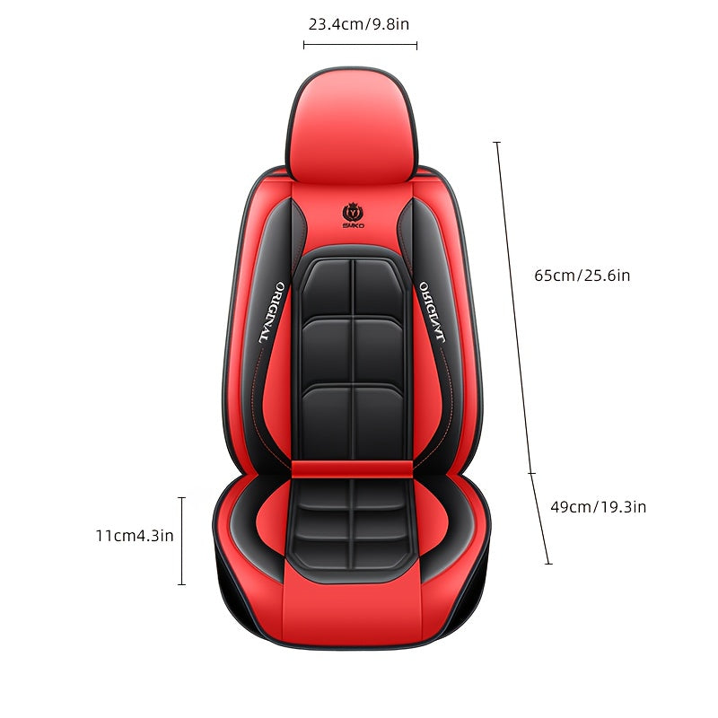 Universal PU Leather Car Seat Set, 5 Seat Full Set Car Seat Cover,