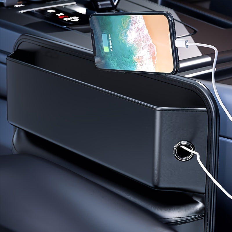 2pcs Automotive Supplies Automotive Slit Storage Box PU Leather Material Car Storage Bag General Car Seat Slot Storage Box Large Capacity