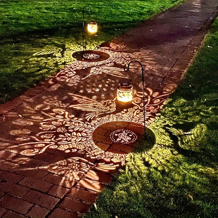 Charming Hummingbird Solar Lantern - Outdoor LED Light, Metal Bird Decor for Garden, Patio, Lawn & Pathway
