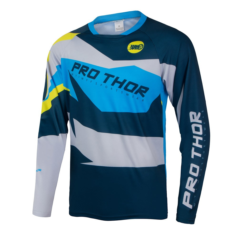 Pro Thor Geometry Cycling Jersey - Quick Dry, Breathable, Moisture Wicking, Long Sleeve MTB Shirt for Downhill Enduro Biking and Sports