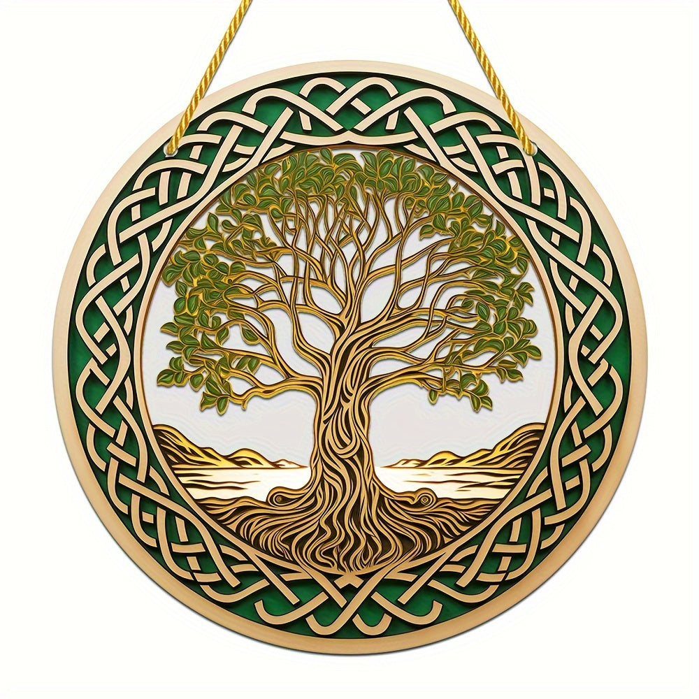1pc Tree Of Life Window Decor, Artistic Home Ornament, Whimsical Garden Decor, Sun Catcher, Shade Umbrella, Perfect Gift For Mom, Family, Lover, Friends, Acrylic Wreath Plaque, Summer Courtyard & Door Welcome Sign, 6''x6''/15