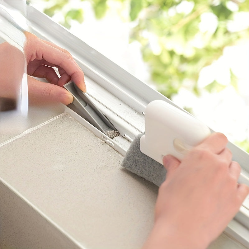 1pc Premium 2-in-1 Window Slot Cleaning Master - Detachable Door and Window Slot Brush, Glass Window Slot Dead Corner Cleaner, Window Sill Gap Brush, Reaches Tight Spaces, Easy to Clean, Durable and Long-Lasting
