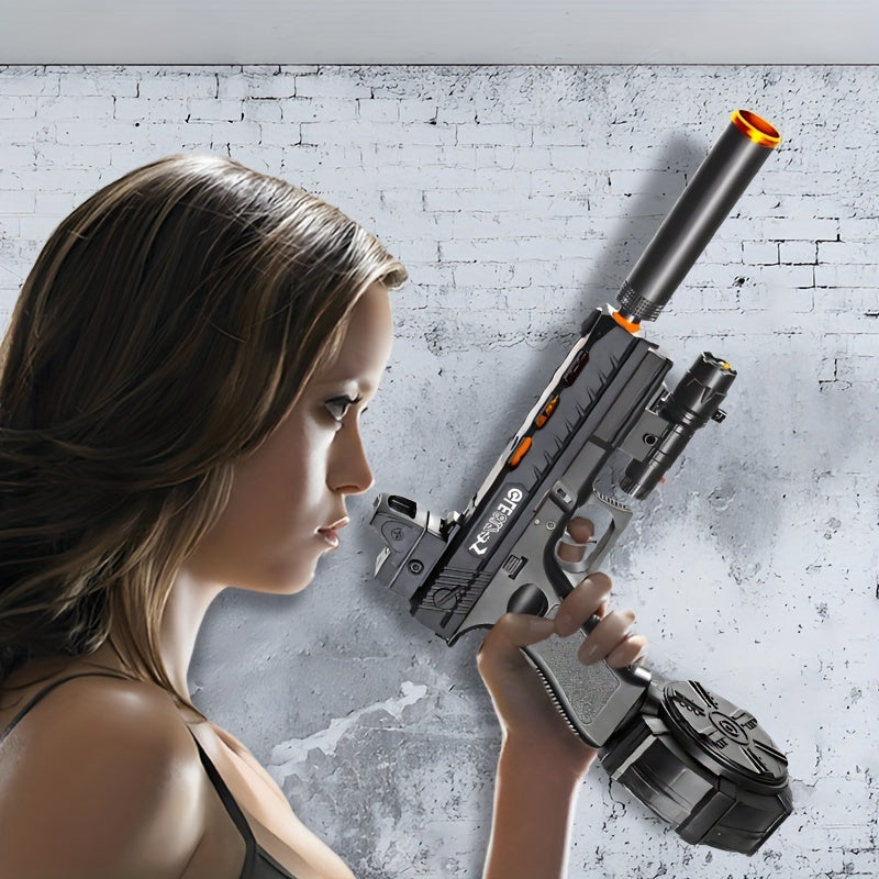 G17 Electric Gel Jet Ball Toy Gun [7.4v High-Speed Continuous Firing Upgrade Model] Highly Assembled Toys, Manual/Automatic Dual Mode, Outdoor Fun Team Shooting Activity Games, Christmas Gifts
