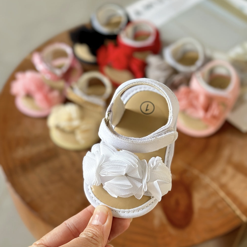 Adorable Baby Girl's Floral Sandals - Breathable, Comfortable, and Durable Open-Toe Shoes for Newborn, Infant,