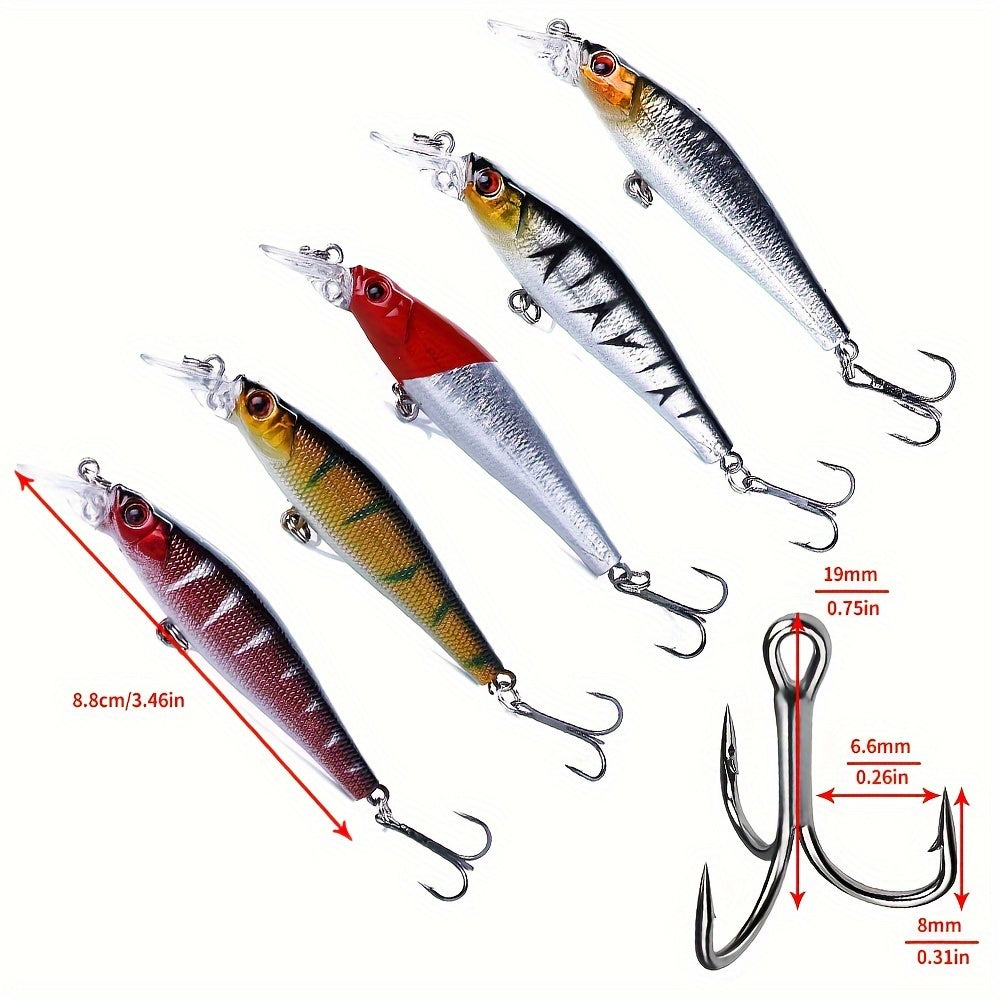 56pcs Fishing Lures Kit Crankbait Tackle Minnow Popper Pencil Swimbaits Hook Freshwater Saltwater Hard Baits Set for pike carp bass fishing christmas gift for man