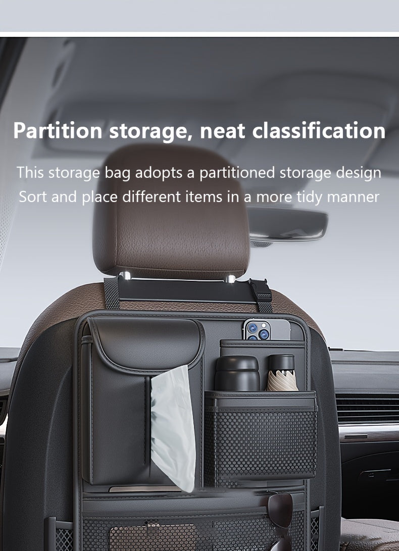 Universal Car Back Seat Organizer, Multipurpose Seat Storage Bag,Car Tissue Box Water Cup Holder Sundry Storage for Travel Accessories and Kids, Toys