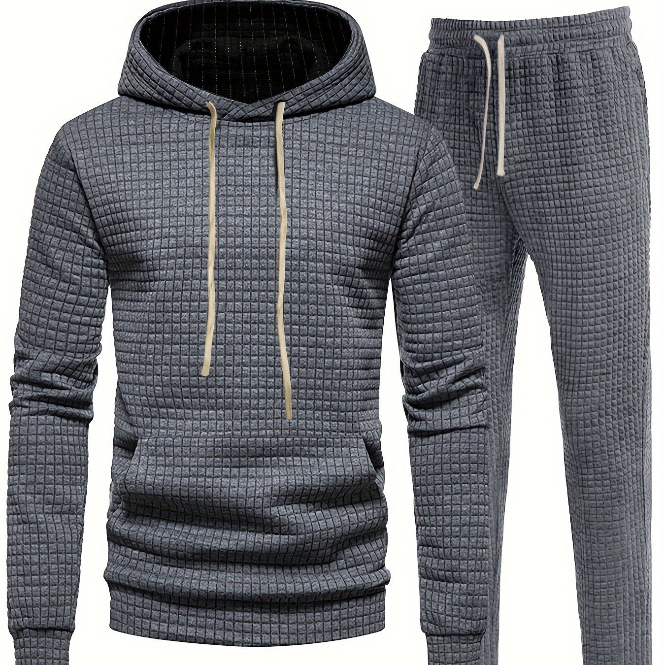 Two-Piece Waffle Jogging Training Sweatsuit Set