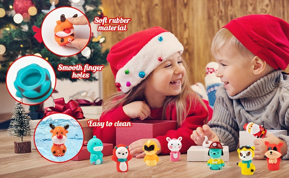 Vanmor 24-Day Christmas Advent Calendar - Finger Puppets, Toys & Fillers For Kids