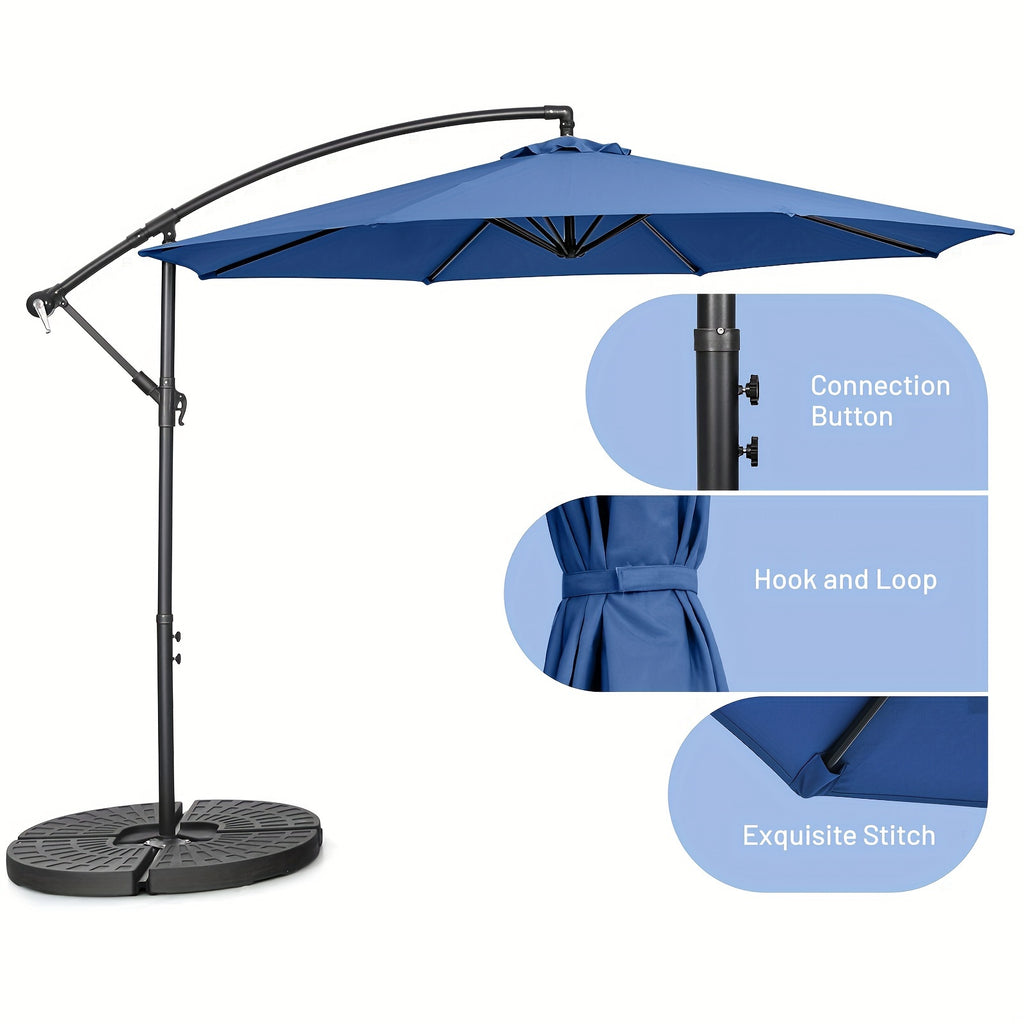 COSTWAY 10 FT Patio Umbrella 8 Ribs Umbrella With Cross Base Stand - Outdoor Patio Garden Shade - For Backyard, Poolside, Beach - Suitable for Families & Entertainers - Perfect Gift for Housewarming