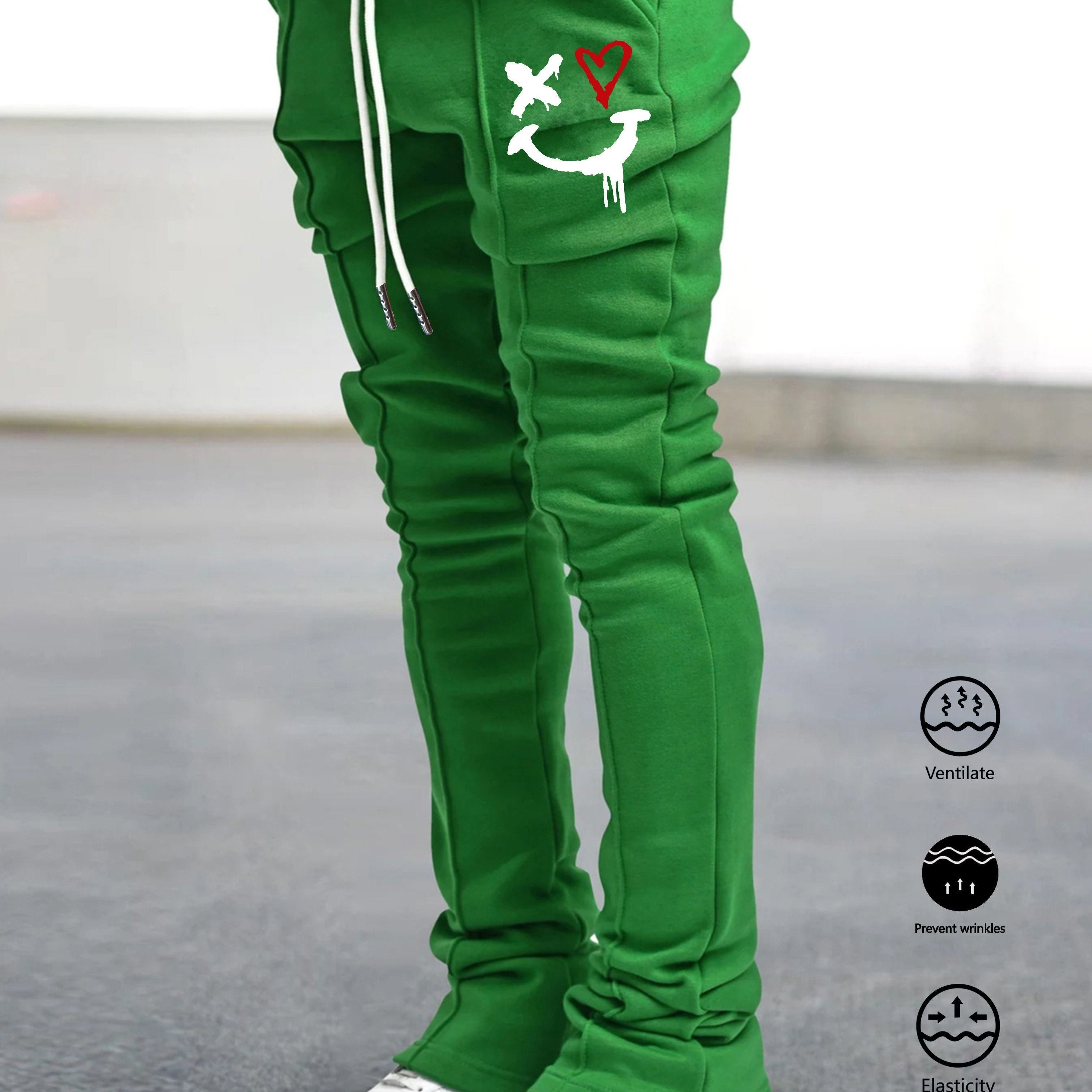 The Hottest Anti-Wrinkle Micro-Elastic Comfortable And Breathable Men'S Casual Trousers Front Mid-Flare Men'S Trousers Jogging Sports Trousers Trendy Trousers Rock Hip-Hop Trousers