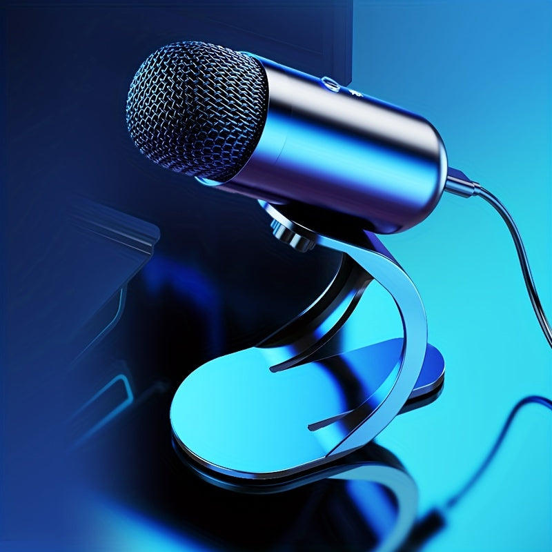 Professional USB Microphone Kit Plug & Play for Studio, E-sports, Singing The microphone used for computers is easy to use and has clear sound quality
