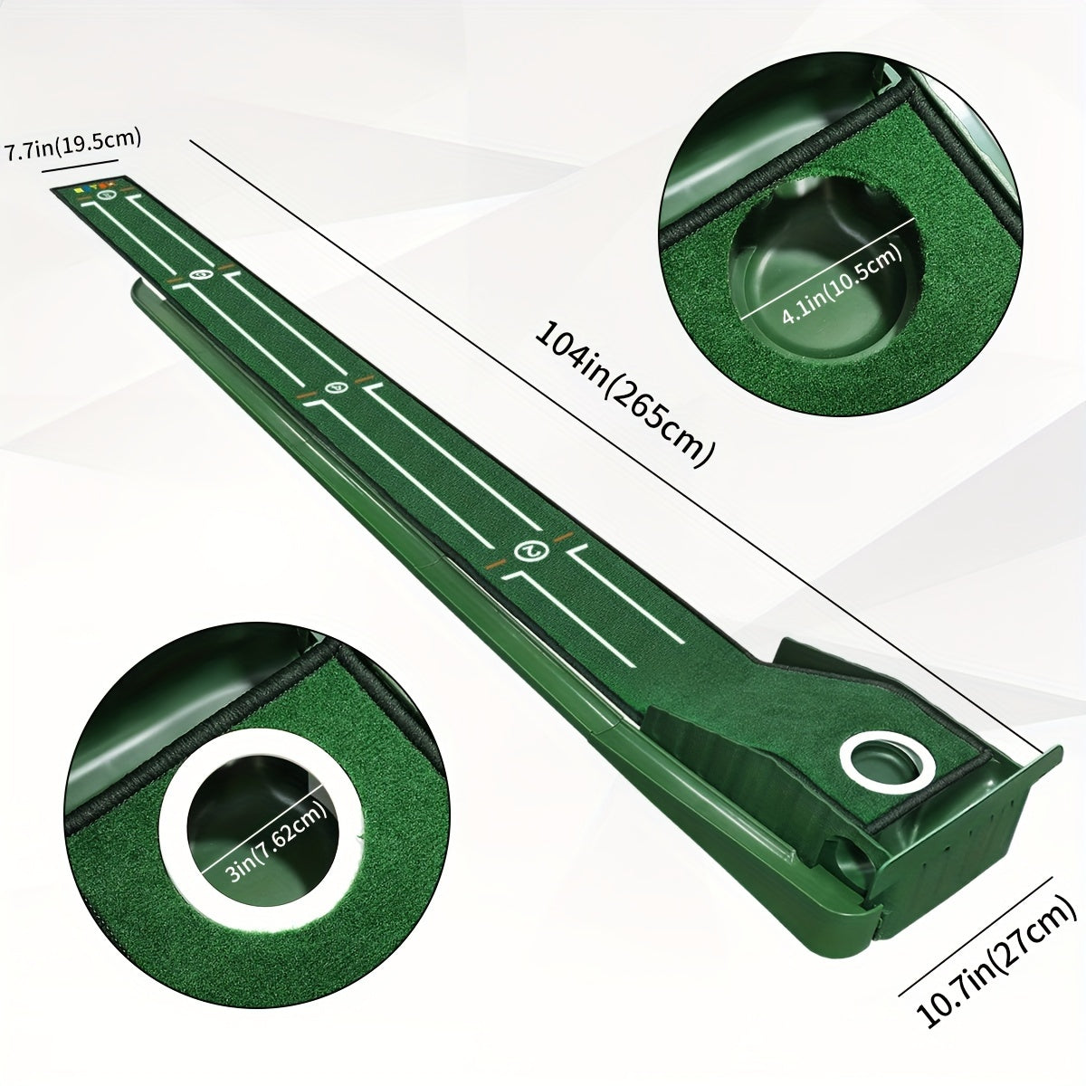 [Golf Putting Mat] HUAEN 8ft Golf Putting Mat with Alignment Guides -