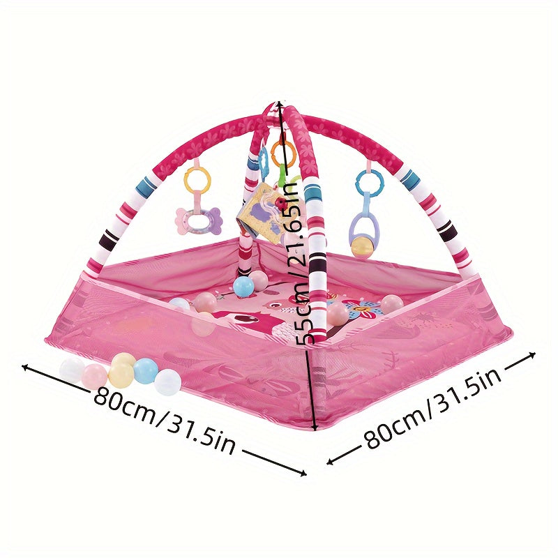 18 pcs baby activity fitness mat set, foldable and washable, play mat, crawling mat, sensory exercise toys, cultivate young children's motor and cognitive abilities, baby fitness frame