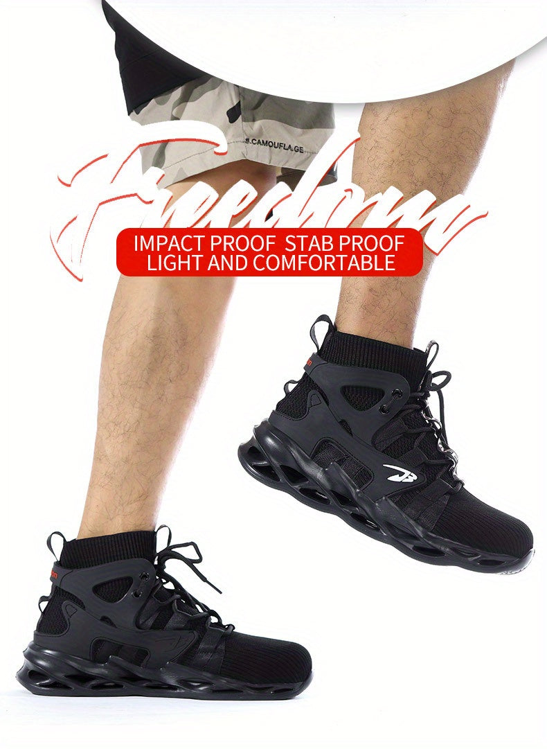 PLUS SIZE Men's Lightweight Safety Resistant Work Boots, Casual Comfortable Blade Boots