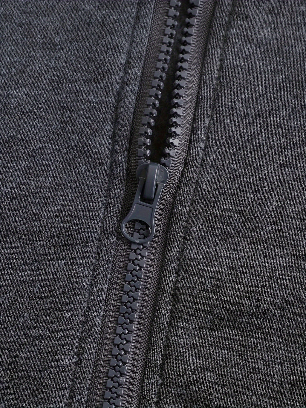 Men'S Casual Hooded Sweatshirt, Solid Color Zip-Up Pullover, Long Sleeve Polyester Knit Fabric, Regular Fit with Slight Stretch, 160gsm - Autumn/Winter Fashion