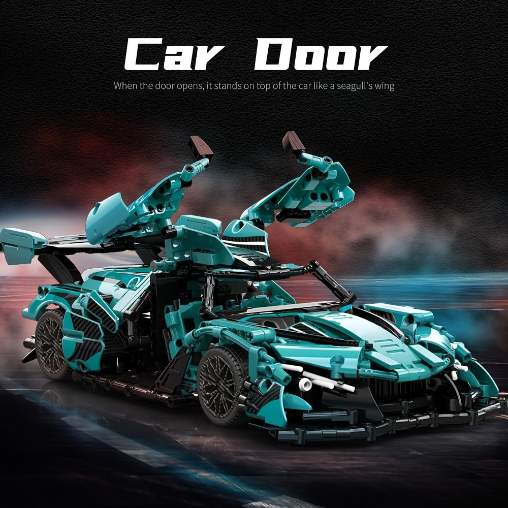 Sports Car Building Blocks Toys Adults Kits, Adults Challenging Racing Car Building Blocks Kit, 1:14 1391 Pieces Car Model Building Set DIY Toys
