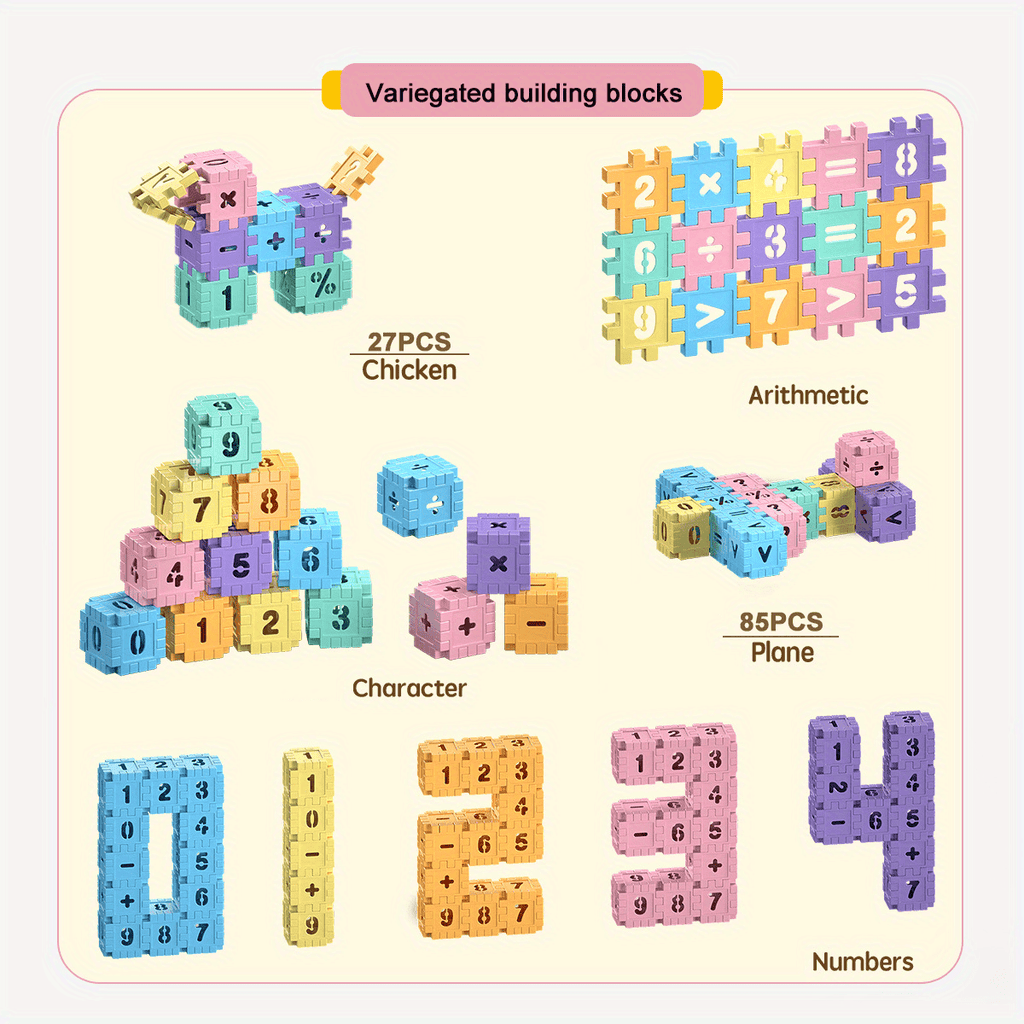 DIY Building Toys - Digital Block Building Set for Youngsters - Educational Intellectual Toys, Halloween/Thanksgiving Day/Christmas Gift