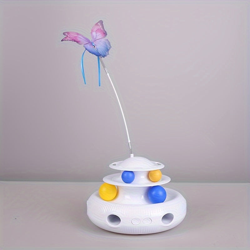 Pet Cat Butterfly Cat-teasing Stick, 3 In 1 Function Cat-teasing Toys, Automatic Cat-teasing Toys