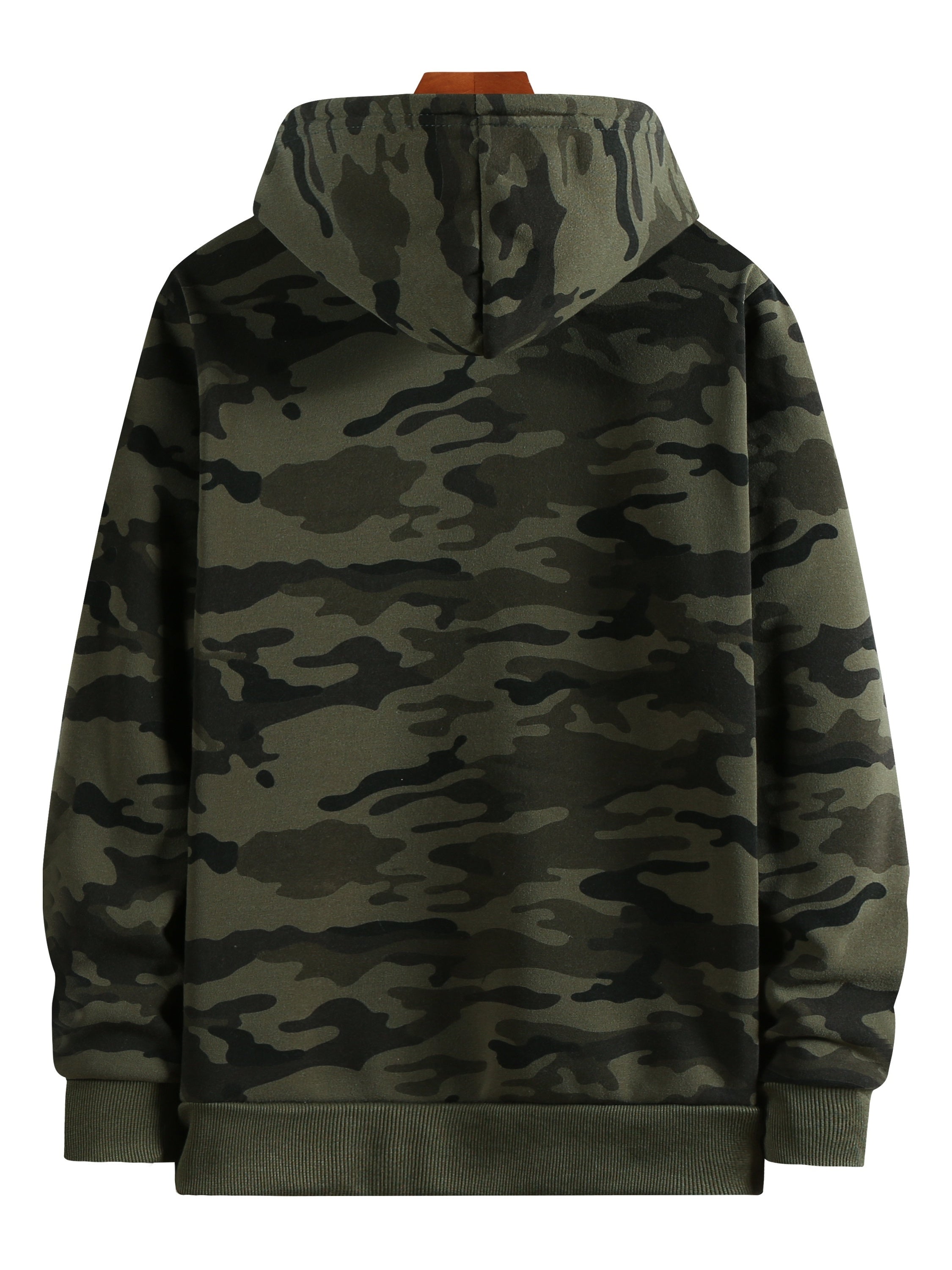 [Camouflage Sweatshirt] Autumn Winter Hooded Men's Camouflage Loose Pullover Fleece Sweatshirt | Fleece, Hooded