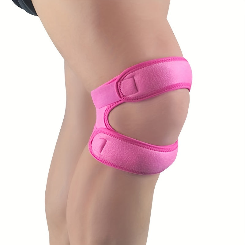 1pc FlexiSupport Elastic Knee Brace, Polyester & Nylon High Stretch Patella Stabilizer, Pull-On Knee Pad for Sports, Cycling, Mountaineering, Basketball, Soccer - Uncharged Knee Support Strap
