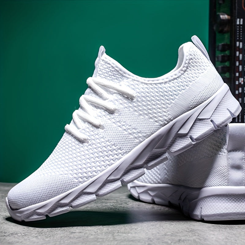 Womens Super-Breathable Flying Woven Sneakers - Stylish Casual Running Shoes with Lightweight Cushioning - Durable One-Color Charm for Sports & Everyday Wear