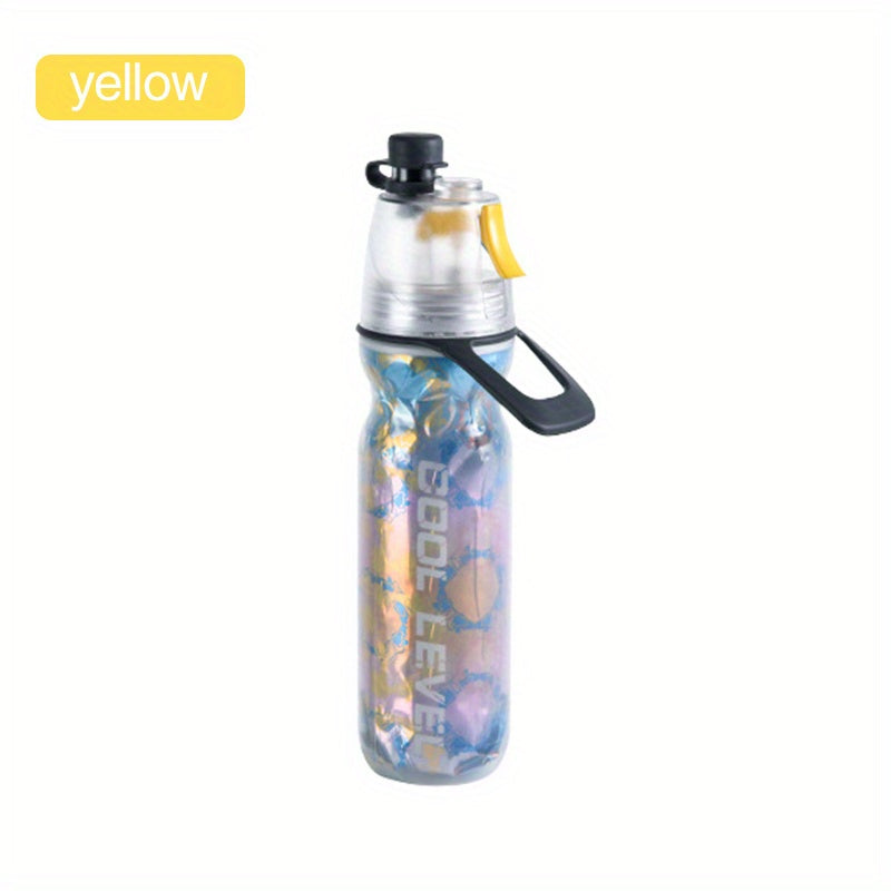 Creative Double-layer Sports Spray Water Bottle, Dual-purpose Plastic Squeeze Spray Bottle For Summer Outdoor Sports