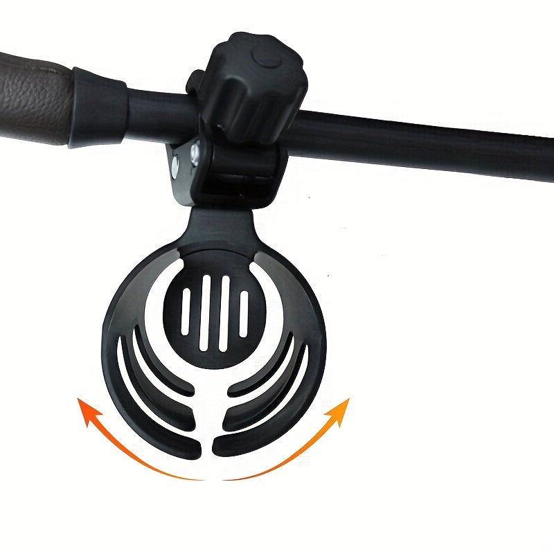 1pc Rotatable Black Bottle & Cup Holder - Durable PP Material, Secure Clamp Design for Bicycles & Carts, Ideal for Outdoor Sports Hydration