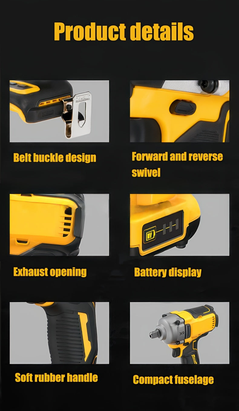 Impact Wrench High Power Impact Gun Bare Machine 430n.m-3600 Rpm-no Sharp Impact Medium Impact Driver-suitable DeWALT-3 In 1 Impact Wrench-suitable For Automotive And Home Use