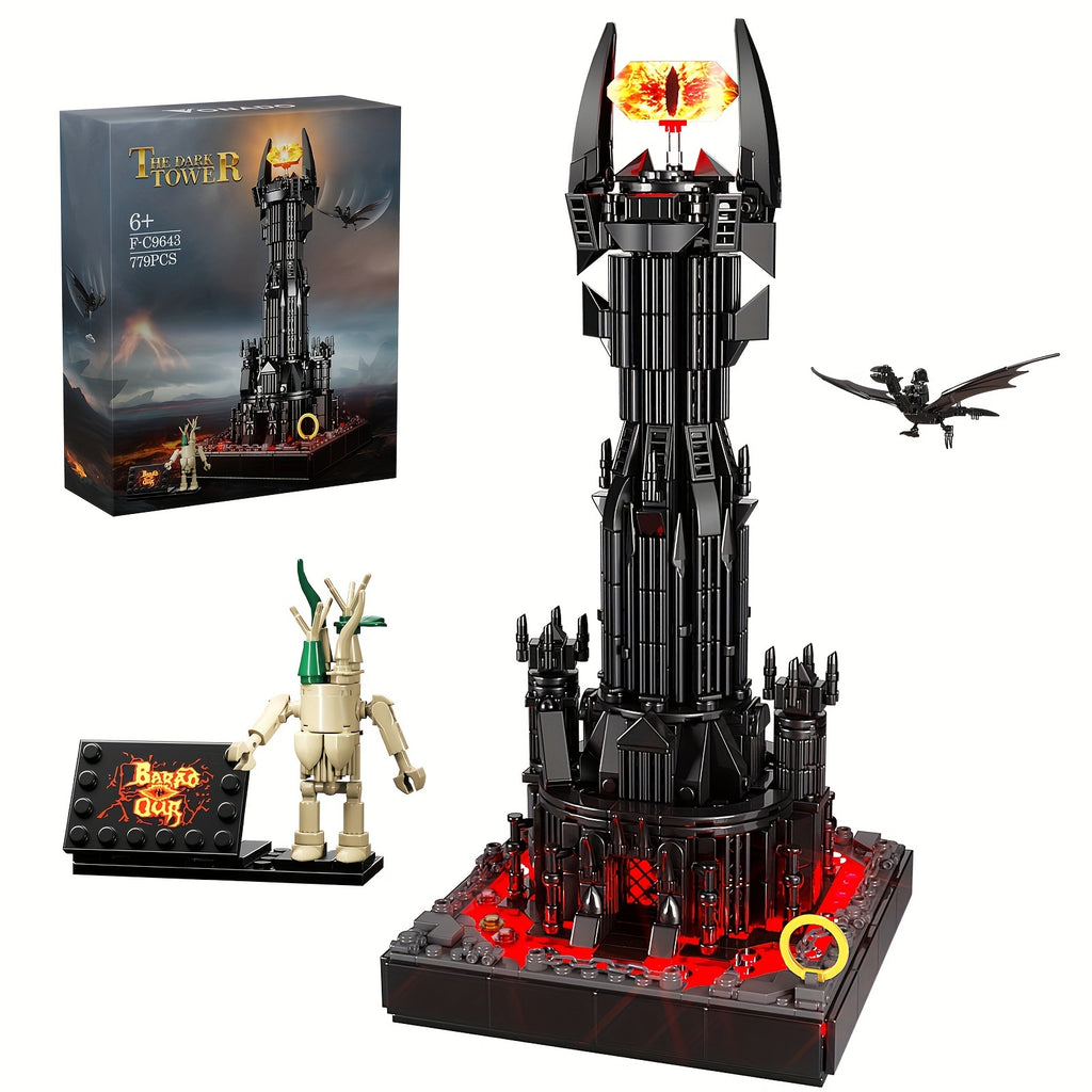 779 Pieces Popular Movie Architecture Black Tower Building Blocks Playset Fan Must Buy Toys Handmade Building Exquisite Room Decorations Collectible Best Gift for Friends