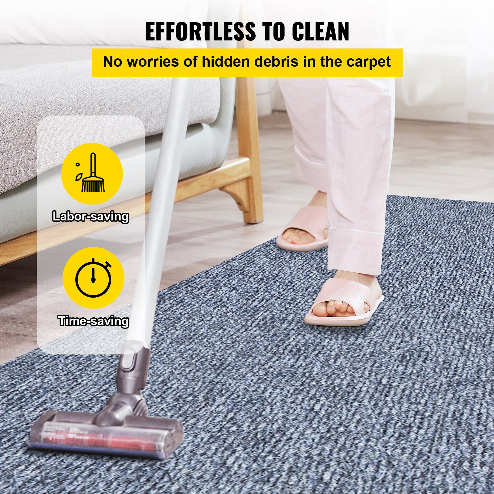 VEVOR Gray Marine Carpet 6 ft x 18 ft Boat Carpet Rugs Indoor Outdoor Rugs for Patio Deck Anti-Slide TPR Water-Proof Back Cut Outdoor Marine Carpeting Easy Clean Outdoor Carpet Roll