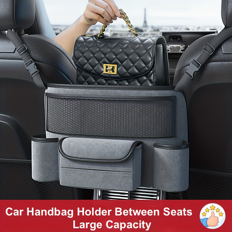 [Large Capacity Car Purse Holder] Car Handbag Holder Between Seats, Large Capacity Car Purse Holder Automotive Consoles & Organizers For Document Phone Storage Car Organizer