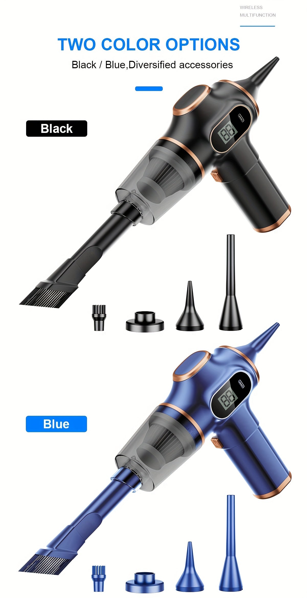 4000mAh High-Power Portable Vacuum Cleaner -USB Rechargeable,