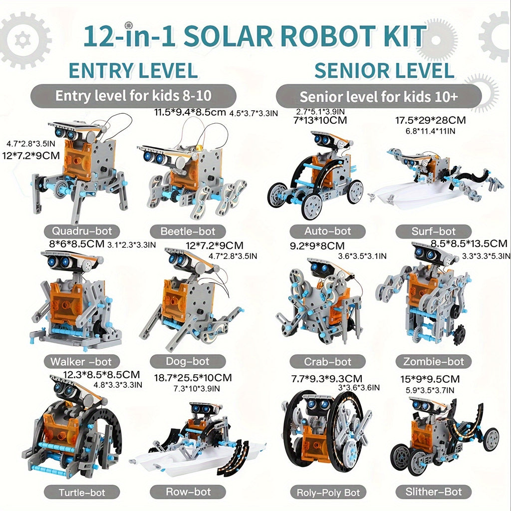 13-in-1 STEM Projects Solar Robot Toy for Kids Ages 8 9 10 11 12 Years Old, Building Science Educational Toys Birthday Gift for Kids Boys Girls