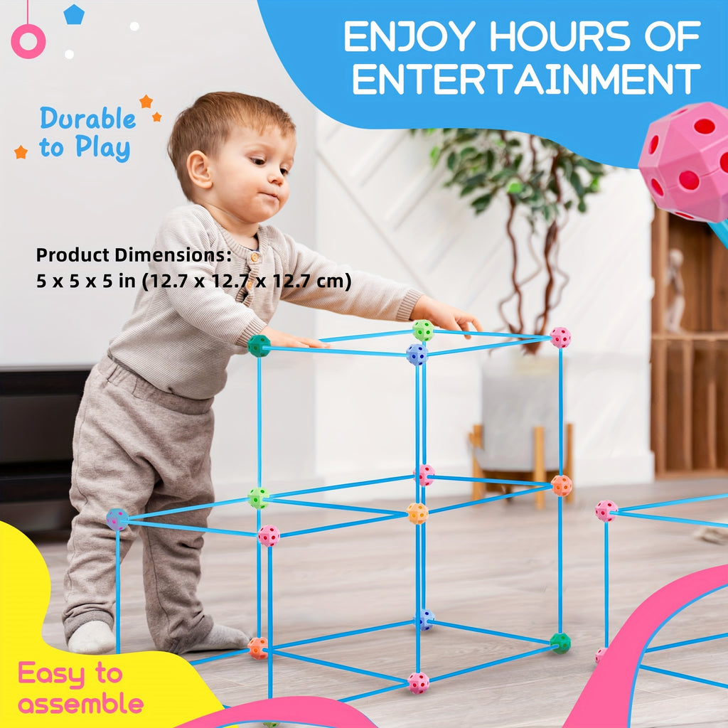 Fort Building Kit For Kids, STEM Construction Toys, Educational Gift For 4 5 6 7 8 9 10 11 12 Years Old Boys And Girls, Ultimate Creative Set For Indoor & Outdoors Activity