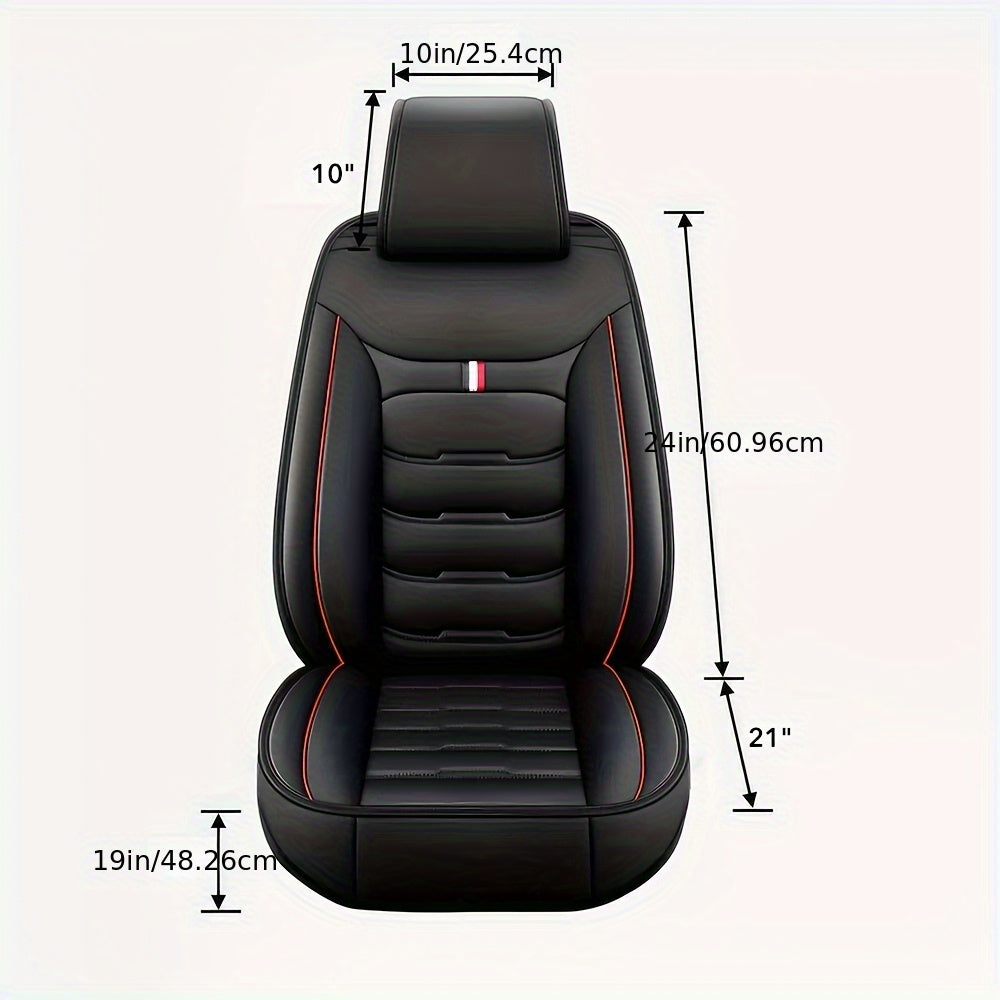 5-Seat Full Set PU Leather Car Seat Covers - Premium Comfort, Full Surround Protection