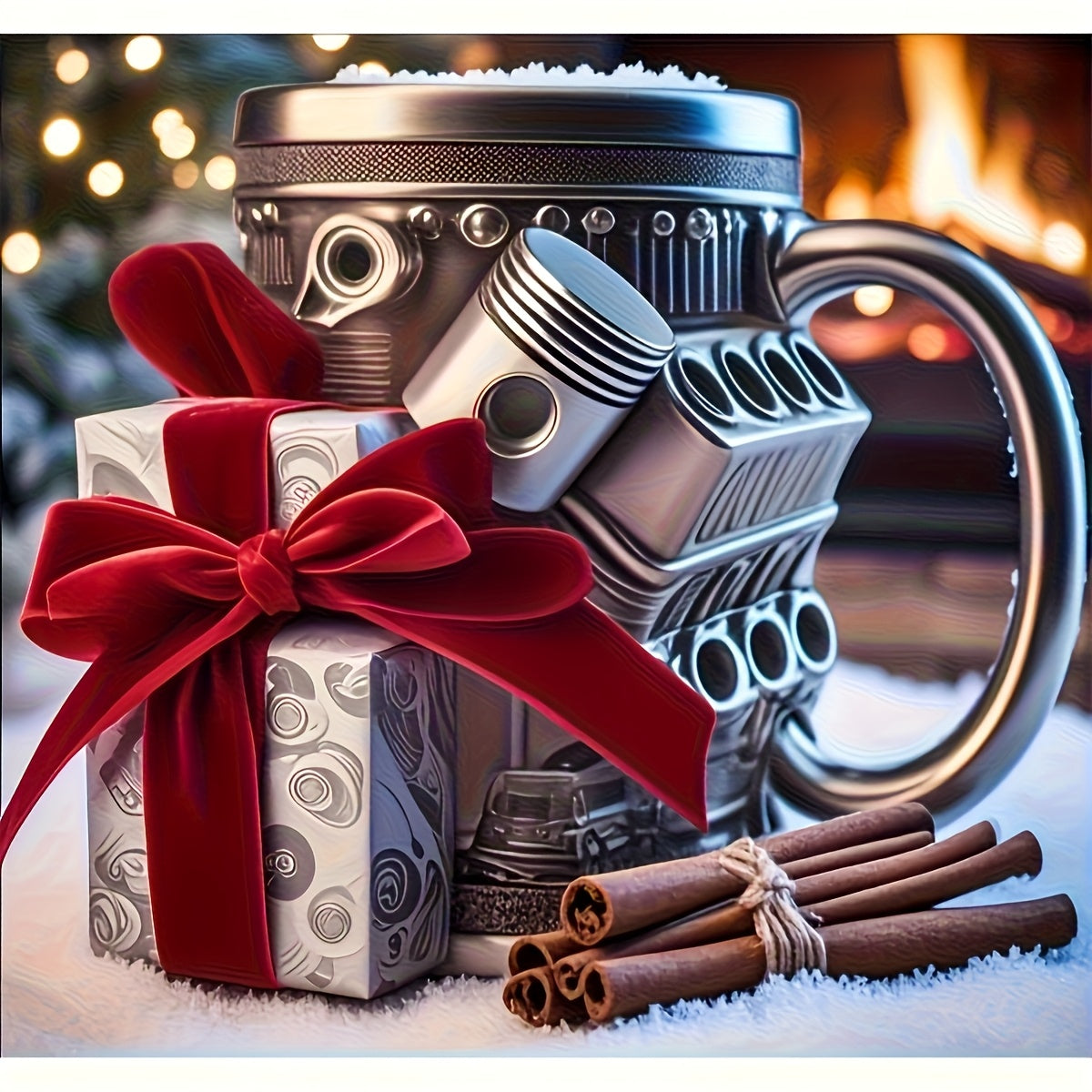 [Unique Engine Mug] Heavy-Duty V6 or V8 Engine Beer & Coffee Mug