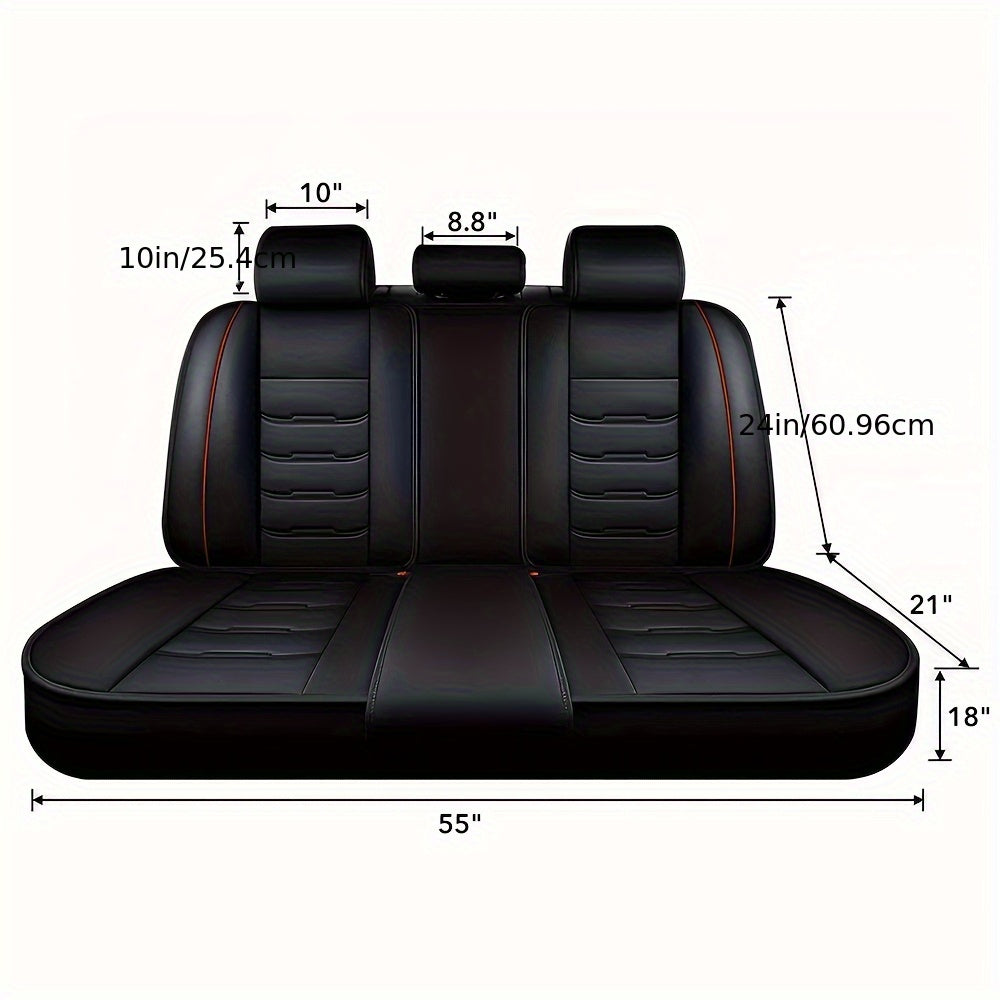 5-Seat Full Set PU Leather Car Seat Covers - Premium Comfort, Full Surround Protection