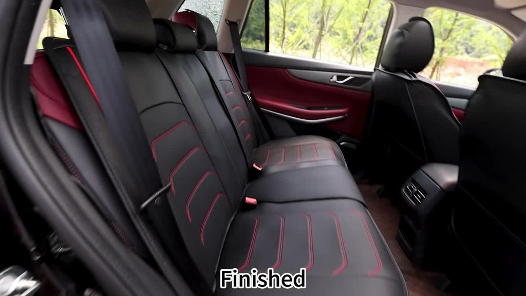 5-Seat Full Set Faux Leather Car Seat Covers - Waterproof All-Weather Protection,