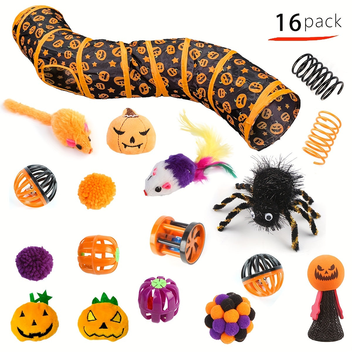 11/13/14/16/17/22Pack Cat Toy Channel Combination Set, Foldable S-Shaped Cat Tunnel