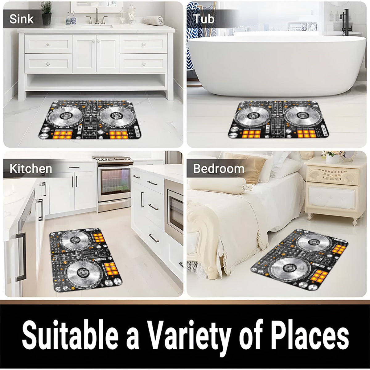 1pc DJ Equipment DoorMats 700gsm, Non-Slip Bathroom Floor Mat, Microfiber Absorbent Machine Washable Polyester Mat for Bedroom, Living Room Entrance, Camping Picnic Rugs, Outdoor mat, Outdoor Mat., Entrance Mat, Bedroom Rug,