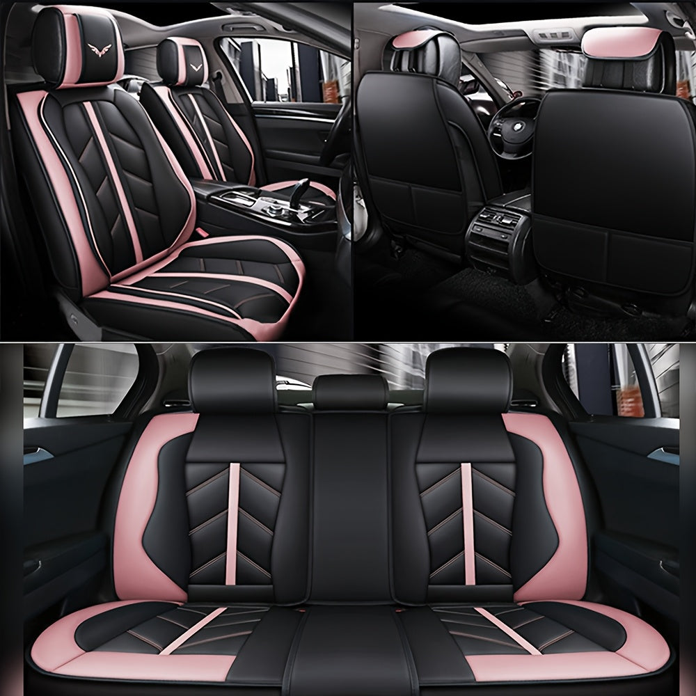 5 Seats Car Seat Covers Nappa Automotive Seat Cushion Protector Front Rear Full Set Waterproof Universal Fit for Most Sedan SUV Truck