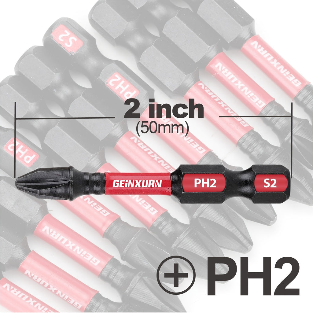 5/10/20pcs 50mm/2Inch Phillips PH2 Impact Screwdriver Bit, For Plastic Products, Woodwork Articles, Metal Works In Family, Factory, Office Etc.