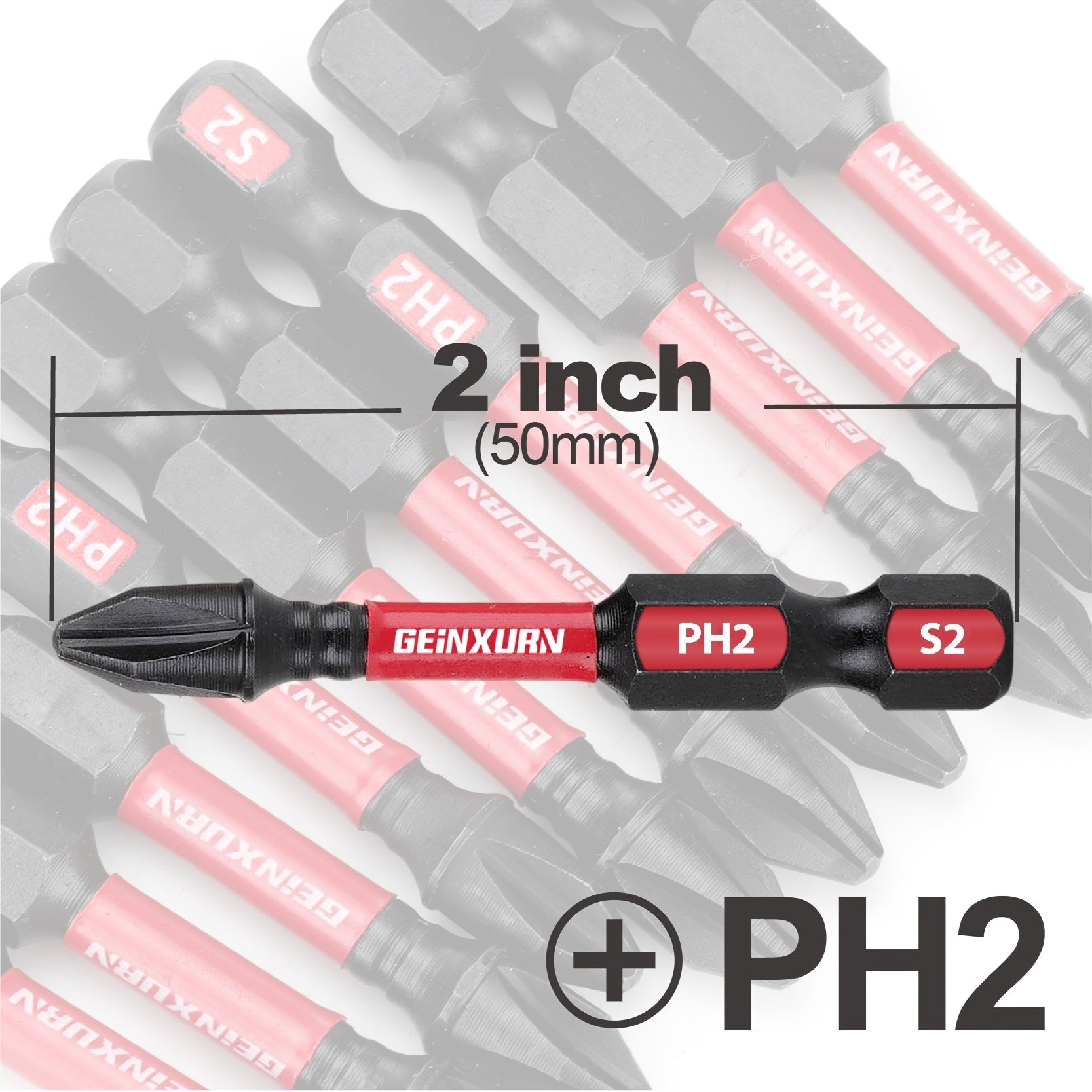 5/10/20pcs 50mm/2Inch Phillips PH2 Impact Screwdriver Bit, For Plastic Products, Woodwork Articles, Metal Works In Family, Factory, Office Etc.
