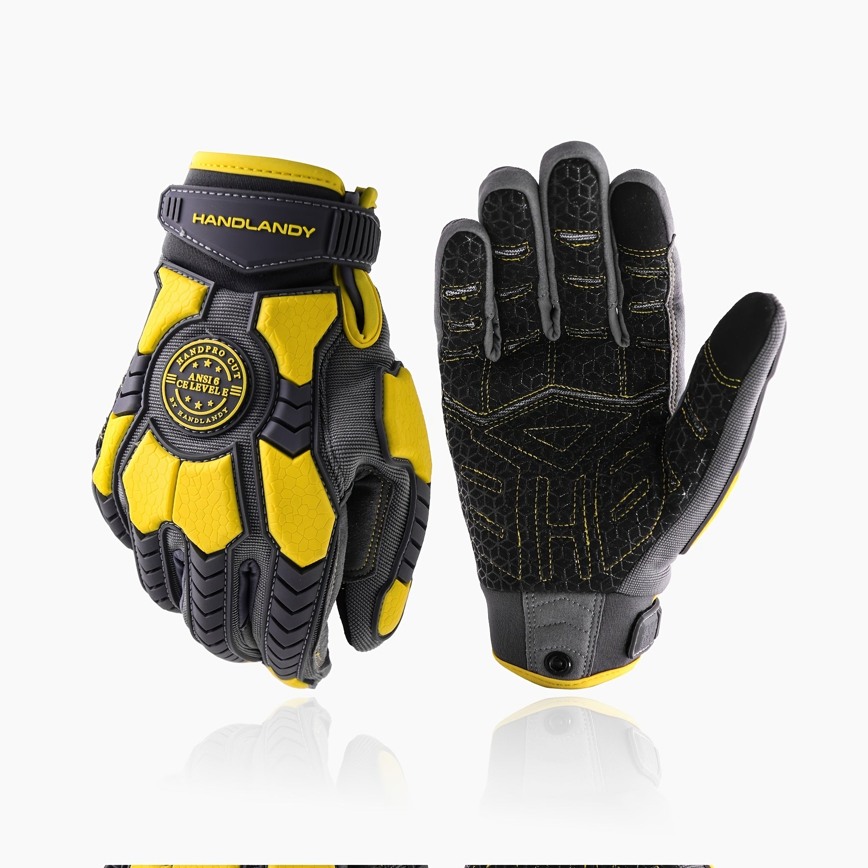 [Gripenhanced Gloves] Heavy-Duty Work Gloves, TPR Protective Impact Gloves, Cut-Resistant Utility Mechanical Gloves, Touchscreen Compatible.