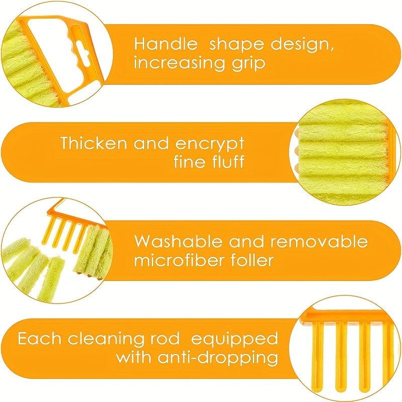 [Washable Window Brush] 1pc Washable Window Cleaning Brushes | Microfibers For Effortless Dust Collection And Blinds Cleaning